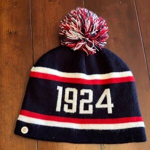 Army navy winter hat beanie knit Pom Pom